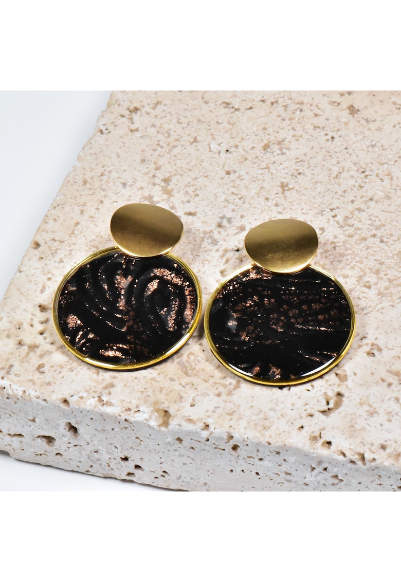 Cercei din lut polimeric si rasina epoxidica - usori - multicolor - lucrati manual