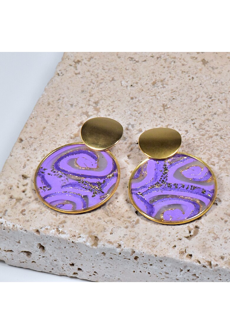 Cercei din lut polimeric si rasina epoxidica - usori - unici - multicolor