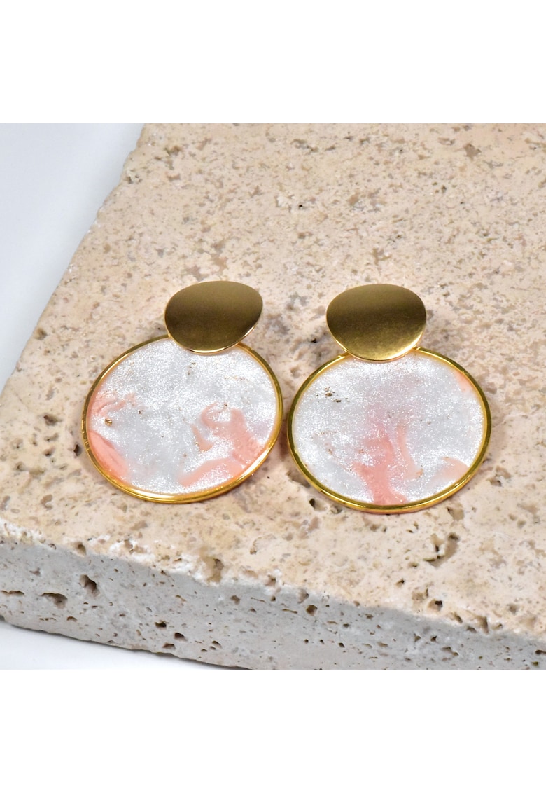 Cercei din lut polimeric si rasina epoxidica - usori - multicolor - handmade