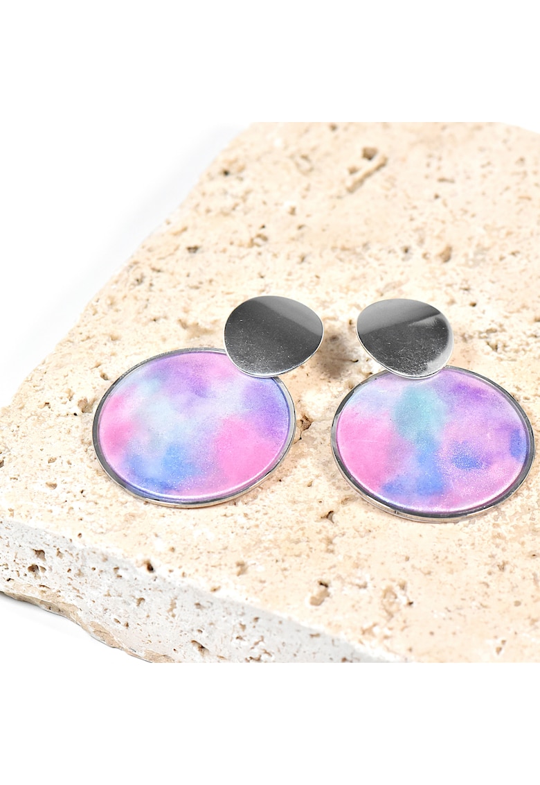 Cercei lut polimeric si rasina epoxidica - usori - multicolor