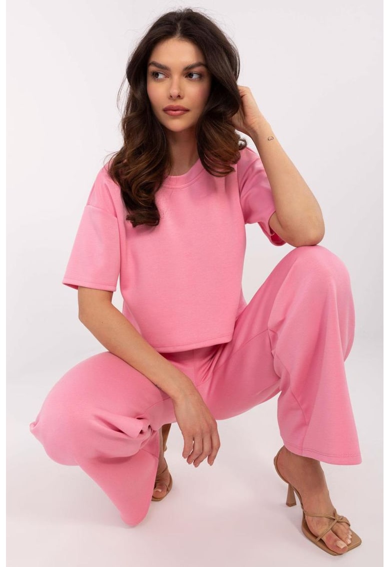 Set de tricou si pantaloni cu croiala lejera