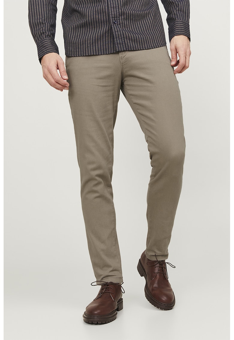 Pantaloni chino cu talie medie - Bej