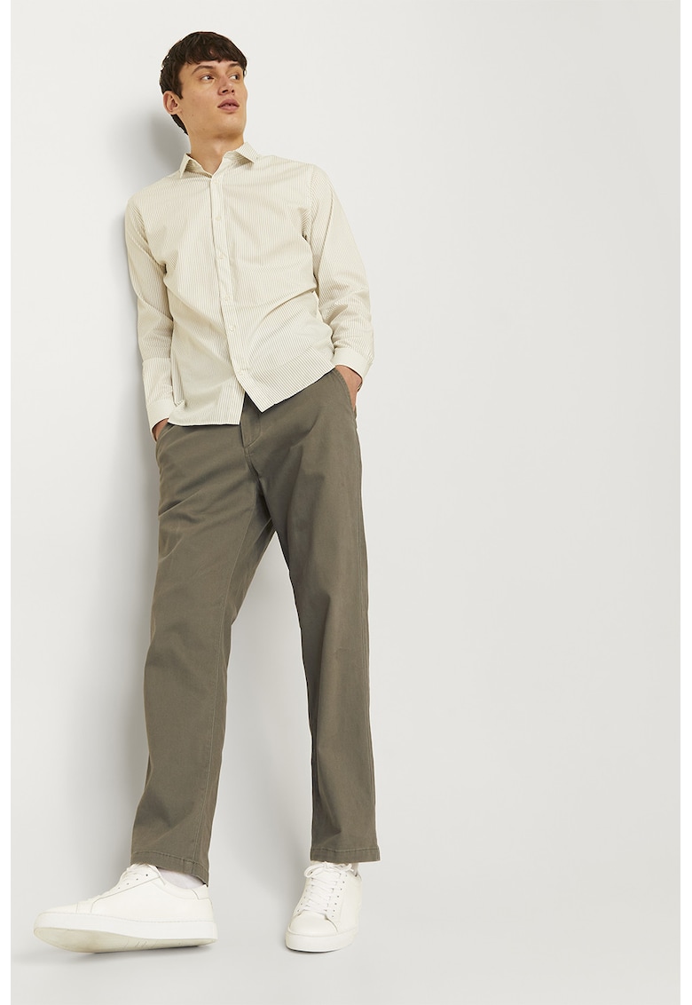 Pantaloni chino cu talie medie - Verde masliniu