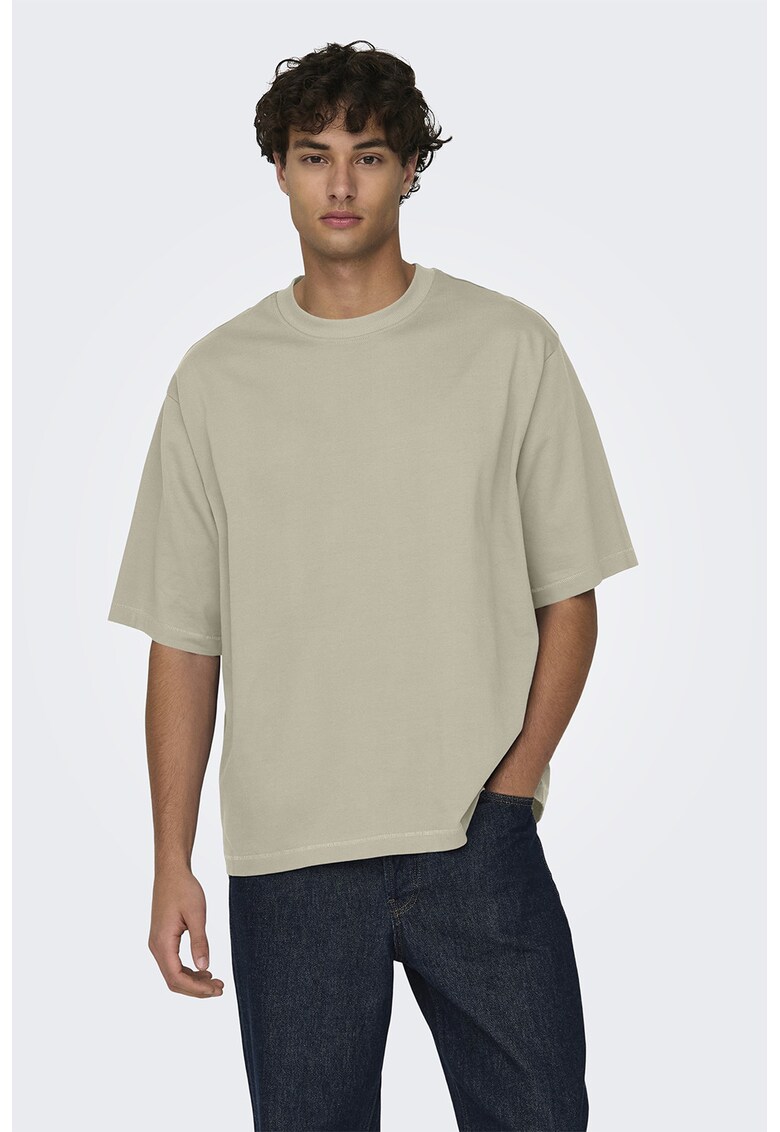 Tricou lejer de bumbac - Bej