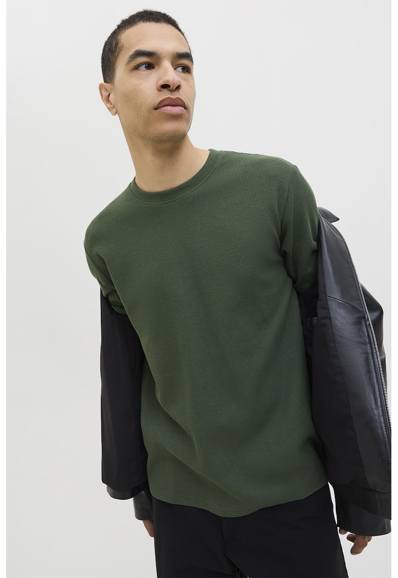 Tricou texturat relaxed-fit - Verde aquamarin