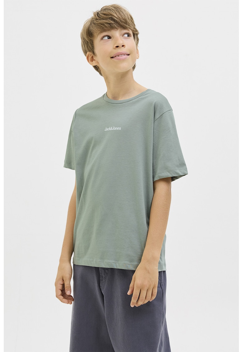 Tricou de bumbac cu imprimeu logo - Verde pal