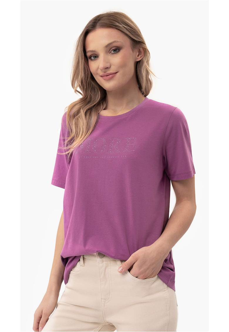Tricou T-More pentru femei violet - Comfort Fit - XXL
