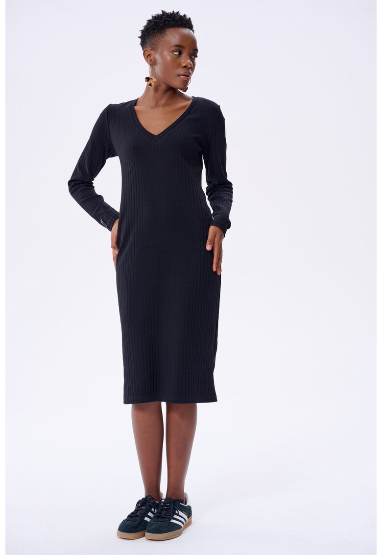 Rochie striata cu croiala cambrata Rosalinda