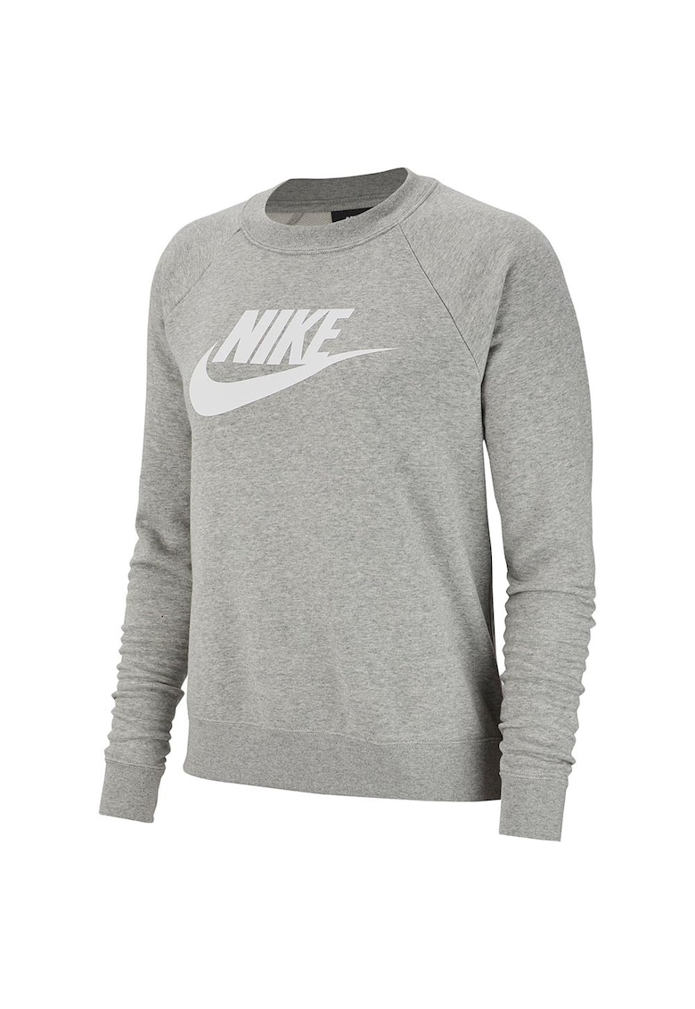 Bluza sport dama Sportswear Essential - gri - bumbac - material fleece moale -