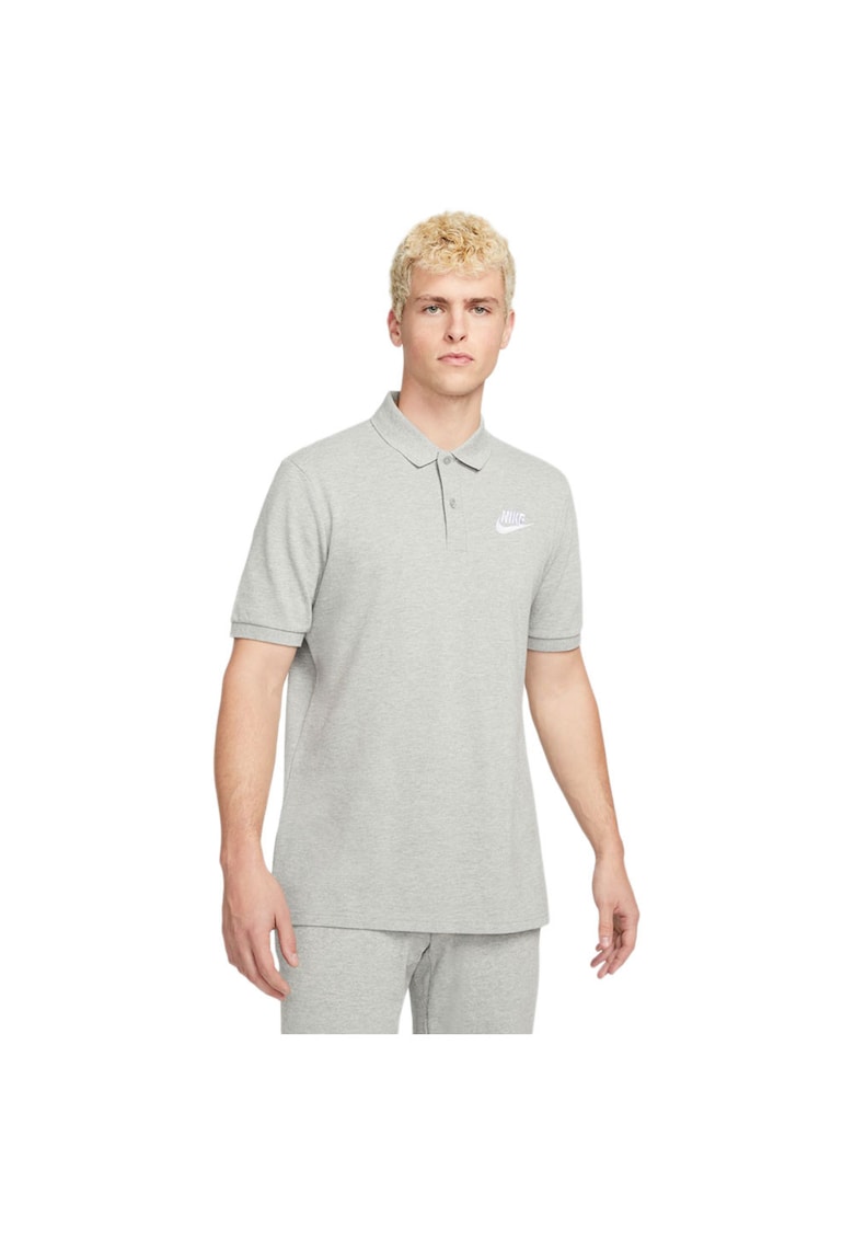 Tricou polo barbati Sportswear - bumbac moale - guler rabatabil - gri
