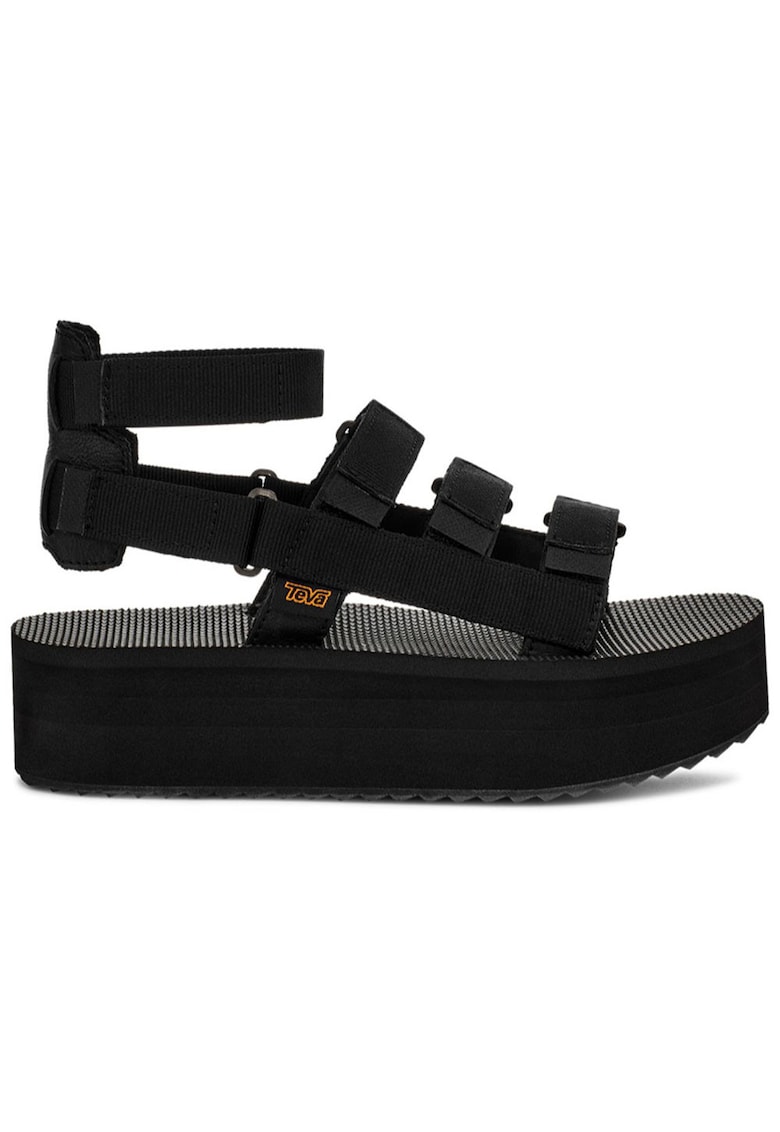 Sandale dama Platform Mevia - ajustabile - negru - poliester/spuma EVA