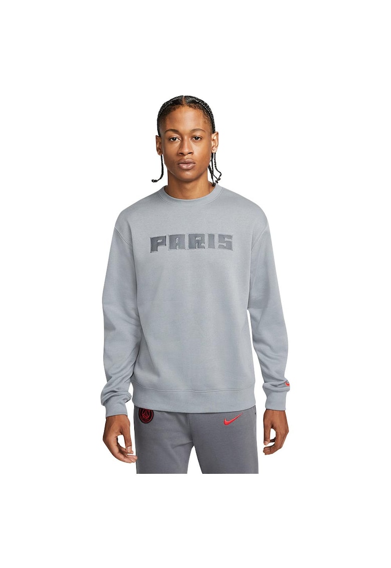 Hanorac sport barbati Paris Saint-Germain - fleece - gri - bumbac