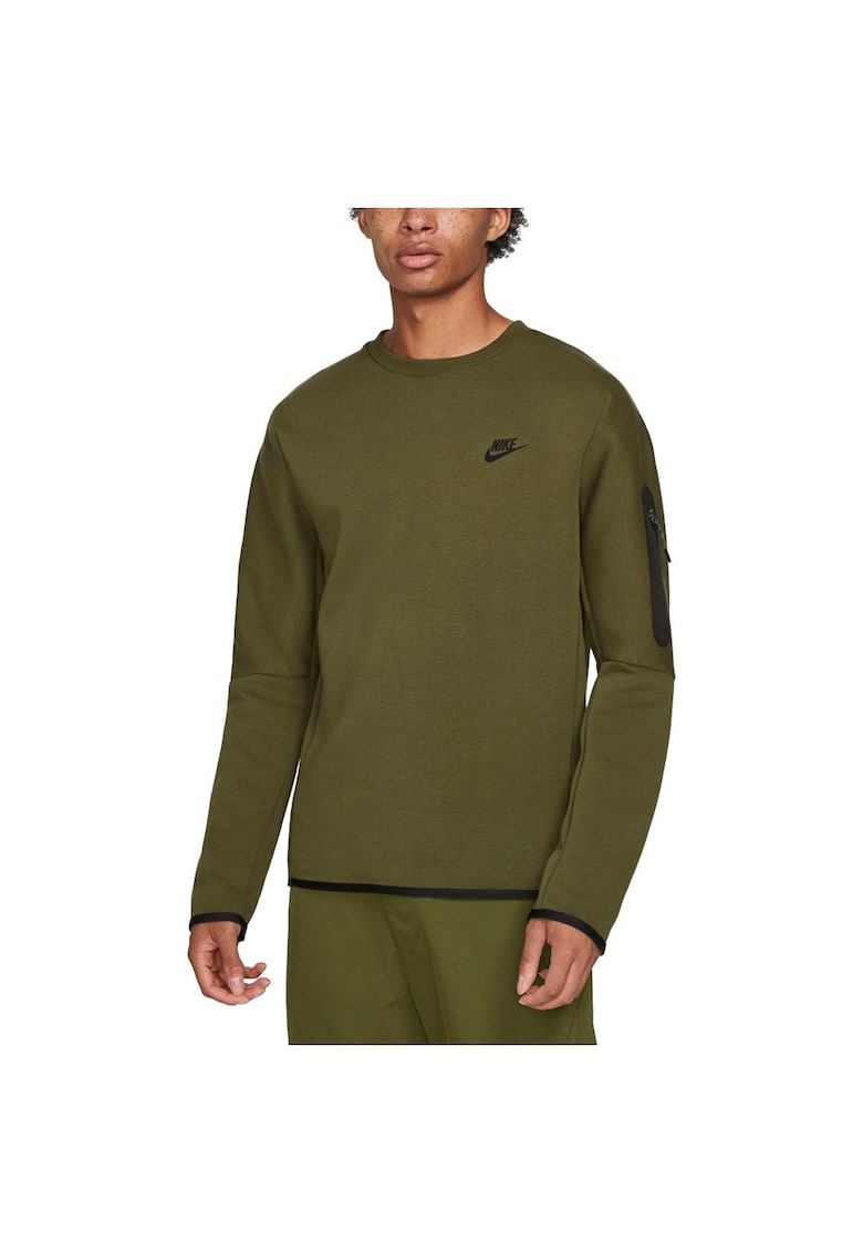 Bluza sport model CU4505 - Tech Fleece - verde - bumbac - cu buzunar pe maneca -