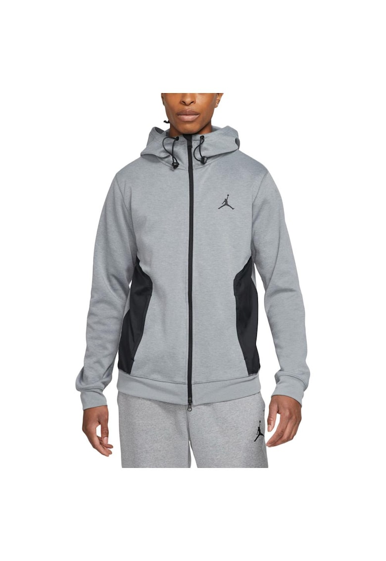 Hanorac sport barbati Dri-FIT Air Statement - gri - fleece - 3 buzunare cu fermoar -