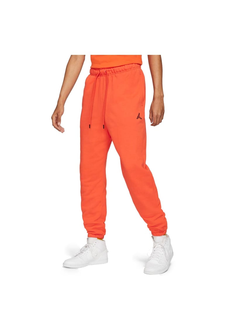 Pantaloni sport barbati DA9820 - talie elastica - bumbac/poliester - portocaliu