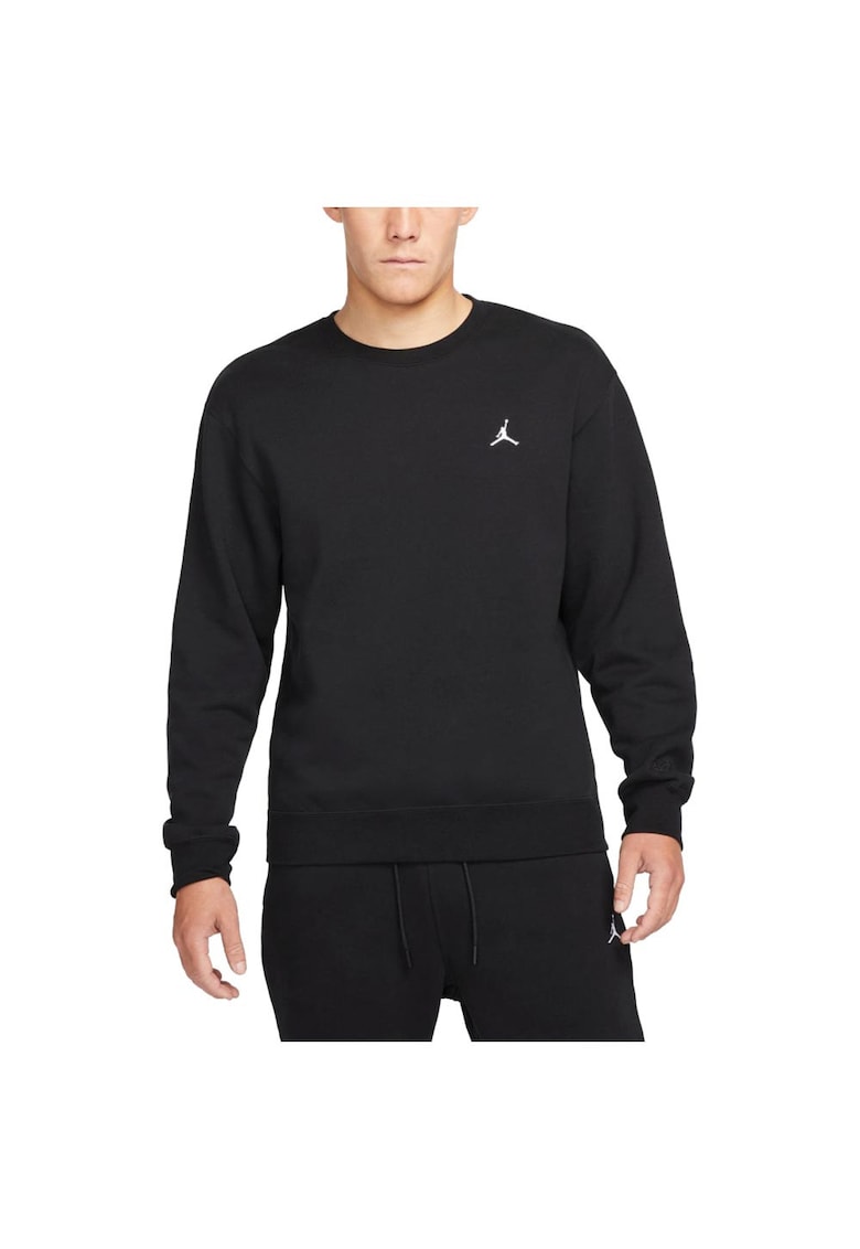 Bluza sport Essential Crew Fleece - negru - bumbac - croiala larga