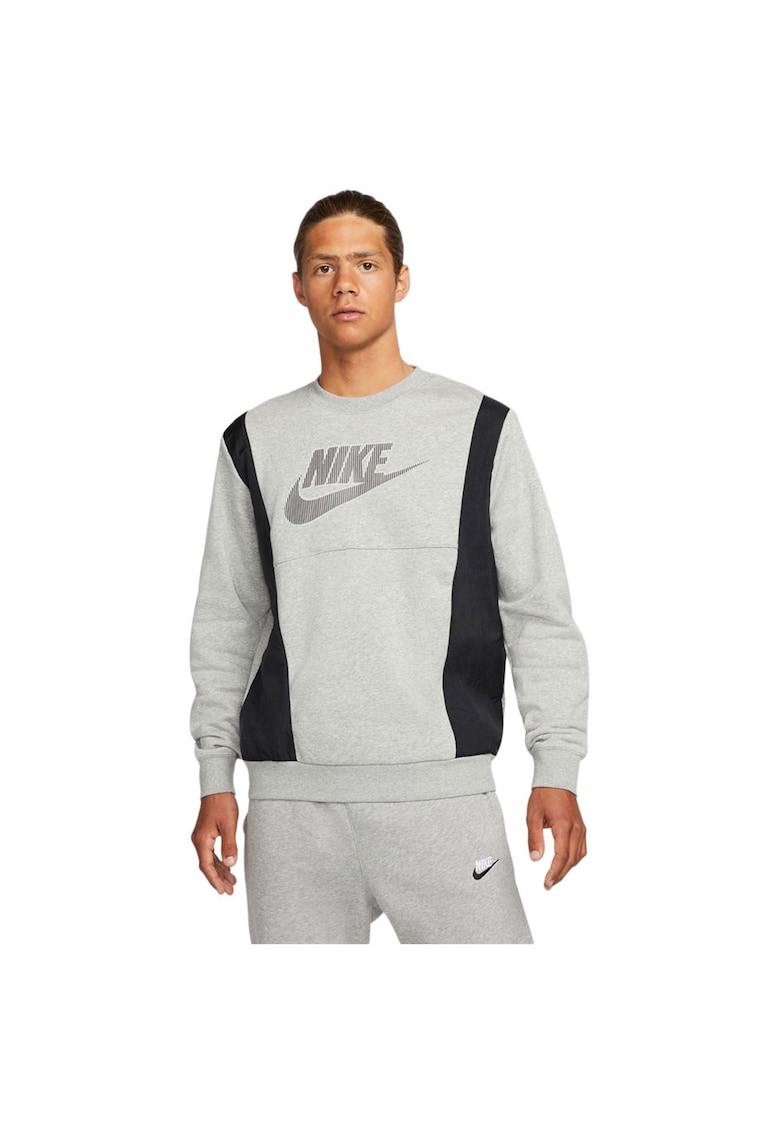 Bluza Sportswear barbati - French Terry - calduros - gri/negru - bumbac/poliester