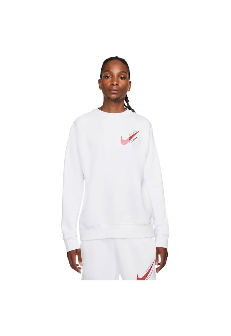 Bluza Sportswear barbati - fleece moale - croiala lejera - alb - 80% bumbac/20% poliester