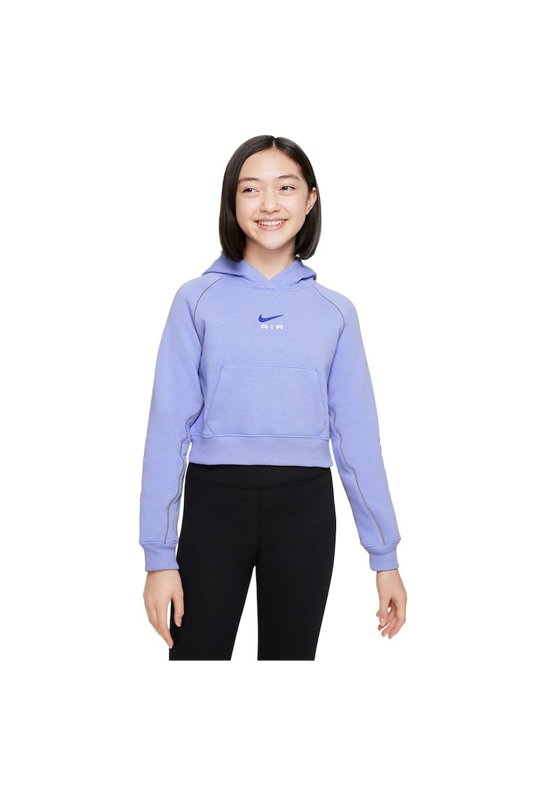 Hanorac sport copii scurt - cu logo reliefat - detalii reflectorizante - bumbac - pentru fete -