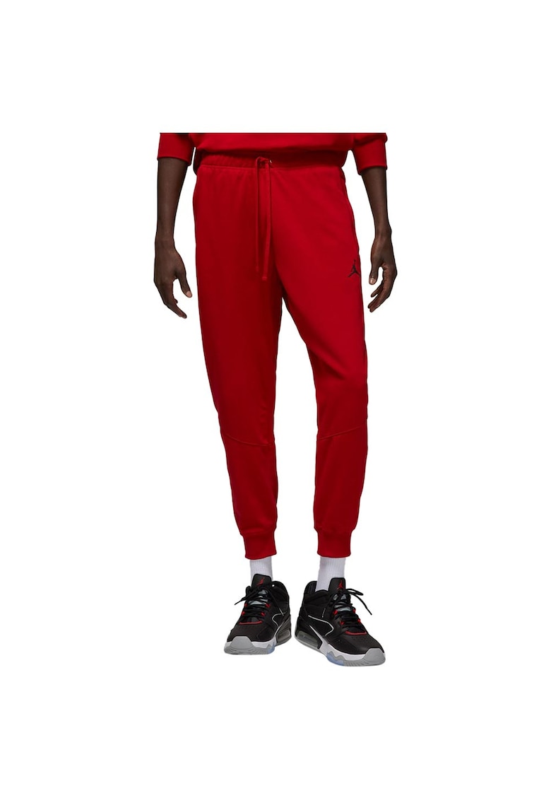 Pantaloni sport barbati DQ7332 - elastic cu snur - buzunare cu fermoar - bumbac/poliester - rosu -
