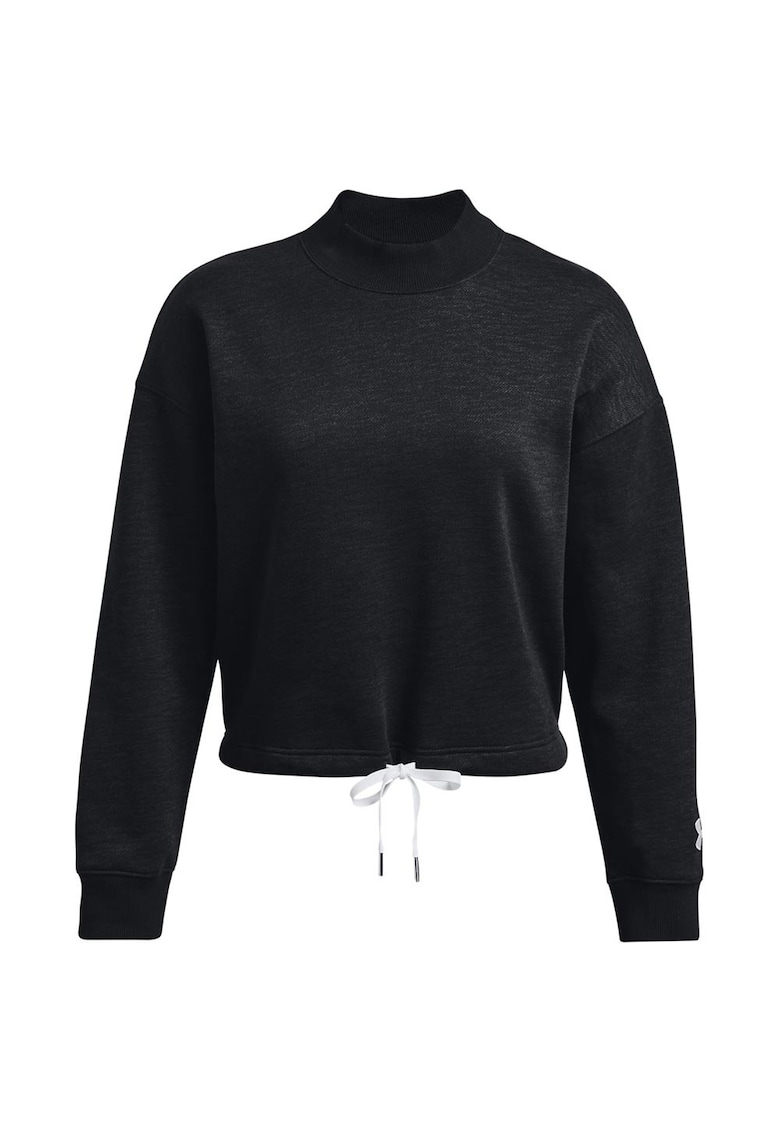 Bluza sport dama - Essential Script Crew - negru - bumbac - snur reglabil - maneci supradimensionate