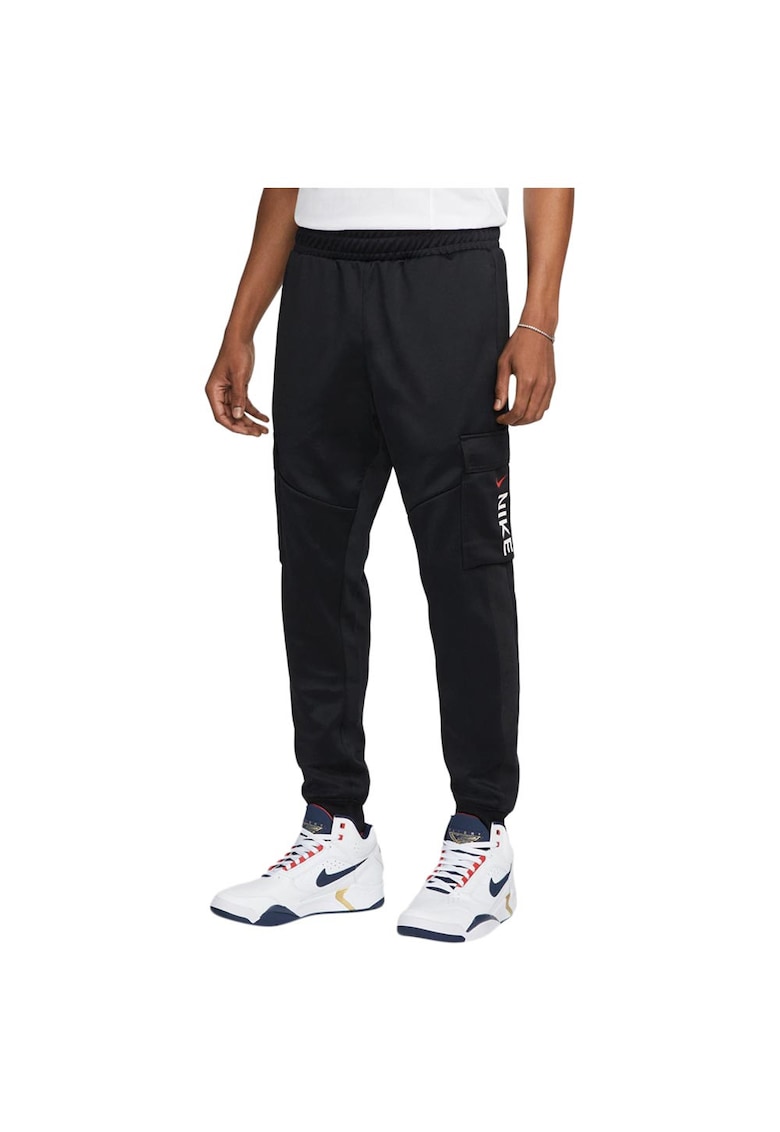 Pantaloni de trening Sportswear DV2331 - conici - cu buzunare - bumbac/poliester - negru