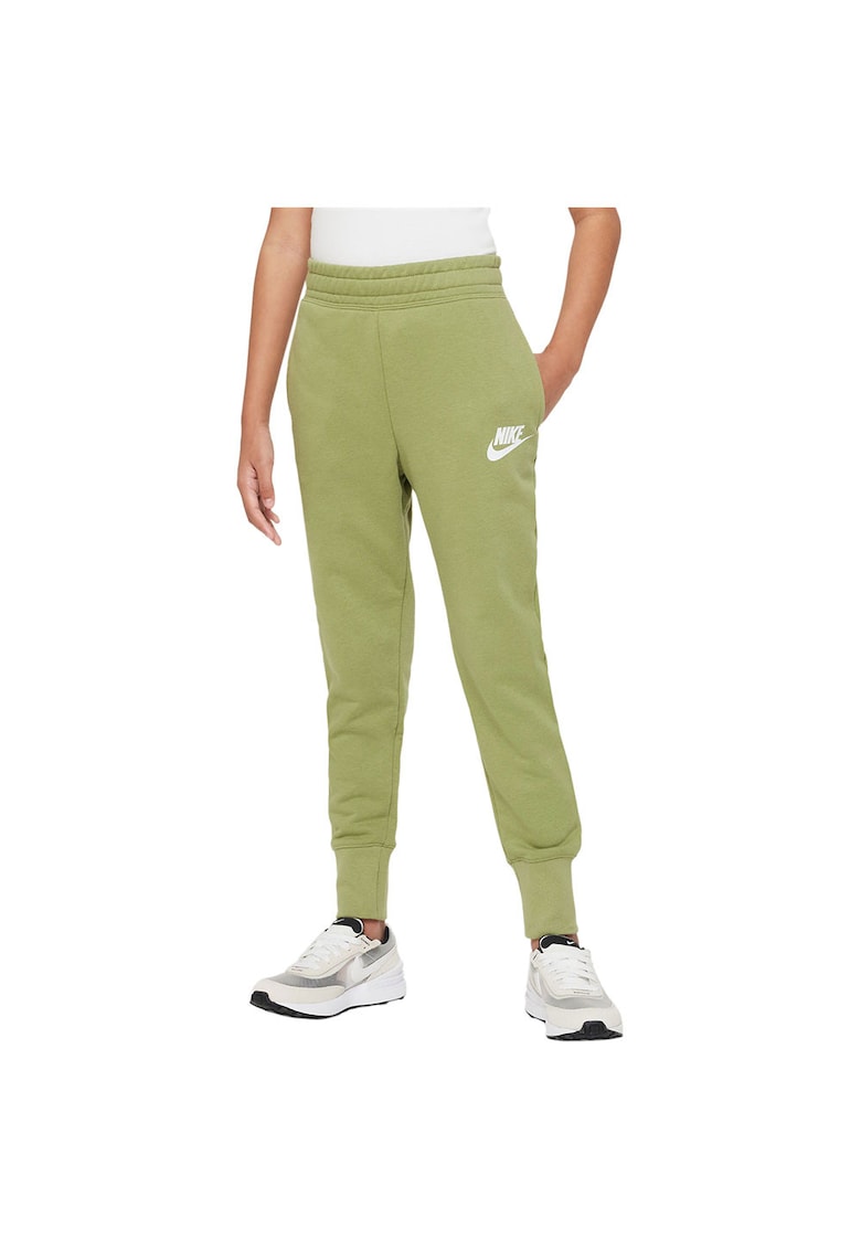 Pantaloni sport copii Sportswear Club - French Terry - confortabili - cu buzunare - bumbac - verde -