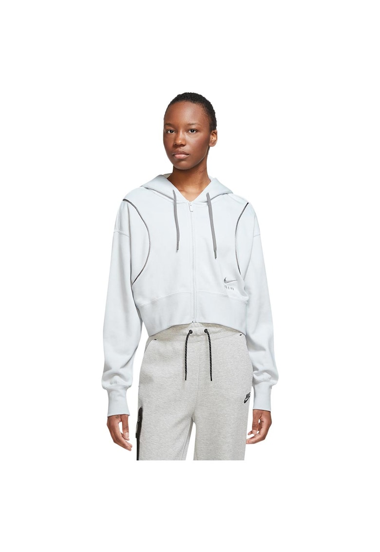 Hanorac sport dama design lejer - fleece calduros - bumbac/poliester - alb -