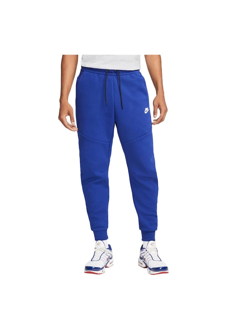 Pantaloni sport barbati Tech Fleece - DV0538 - buzunare cu fermoar - bumbac/poliester - albastru