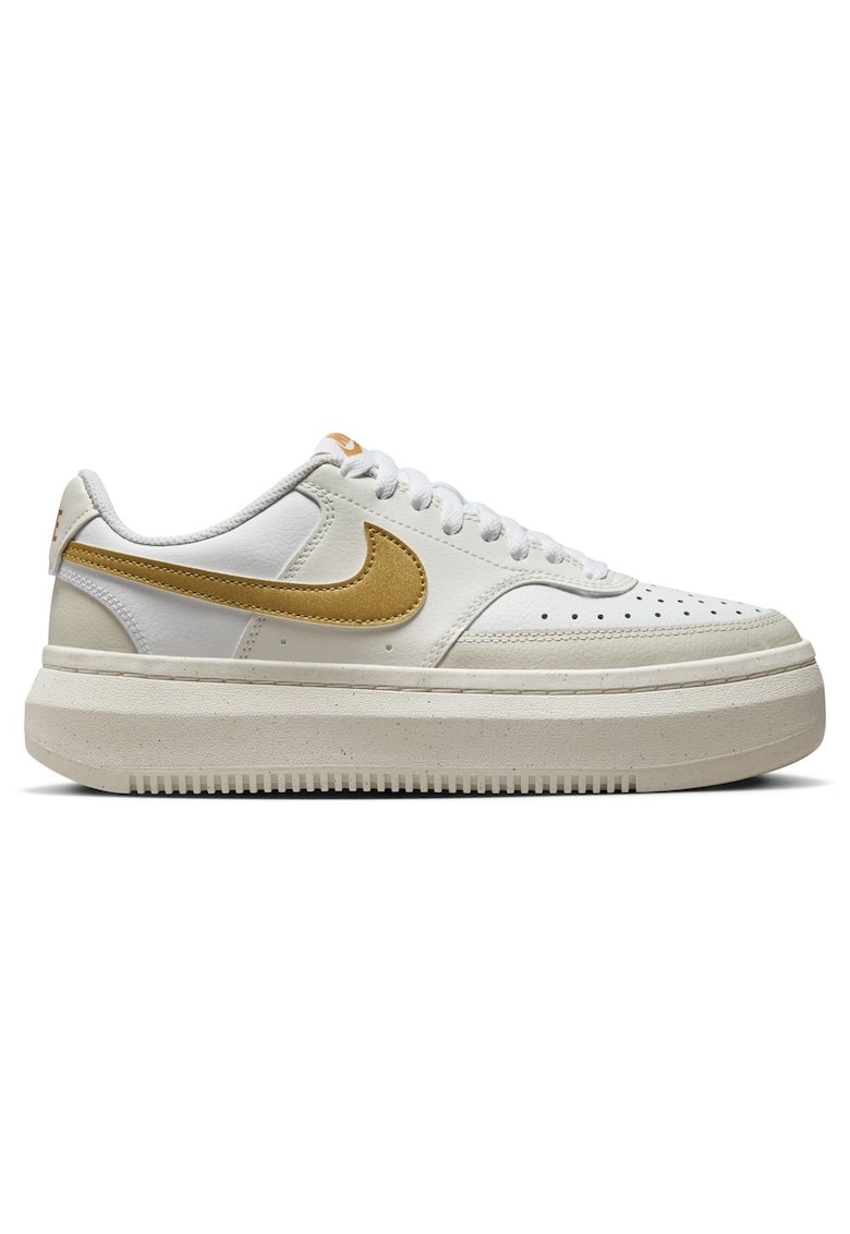 Pantofi sport dama Court Vision Alta - bej - piele naturala - design modern - talpa ridicata -