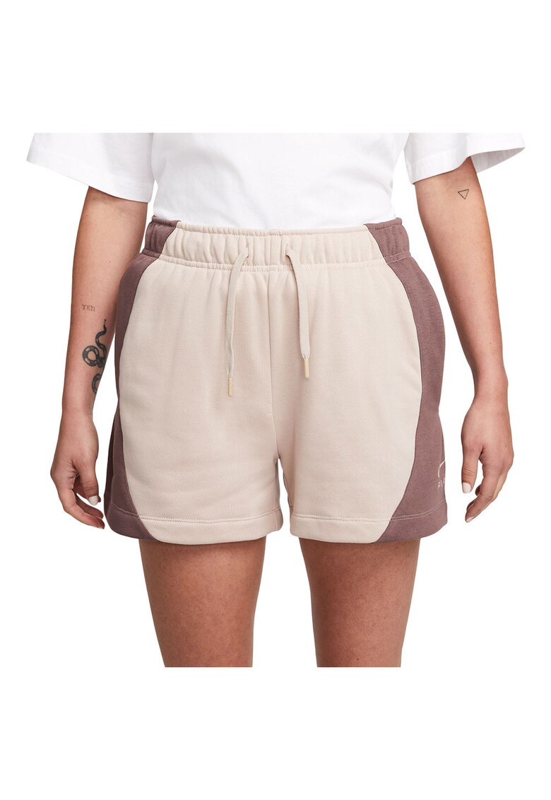 Pantaloni scurti Club Fleece - talie elastica - bej - bumbac/poliester