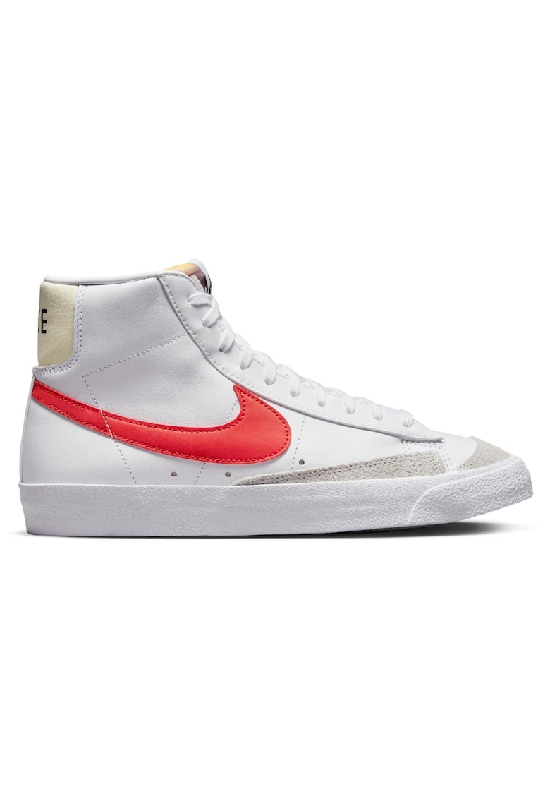 Pantofi sport barbati Blazer Mid '77 Vintage - alb-portocaliu-rosu - piele si material sintetic - stil retro