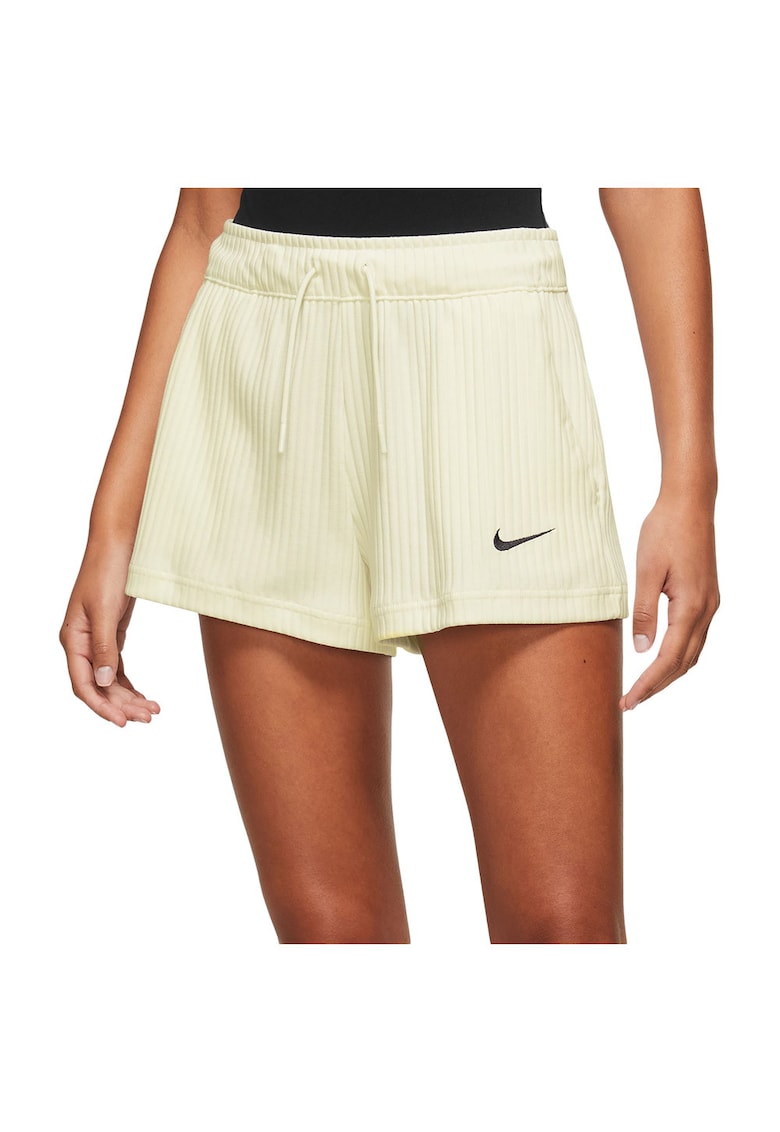 Pantaloni scurti sport dama DV7862 - Fleece - Galben -