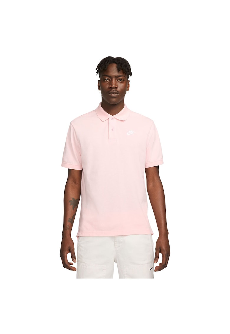 Tricou polo barbati - stil clasic - roz - bumbac -