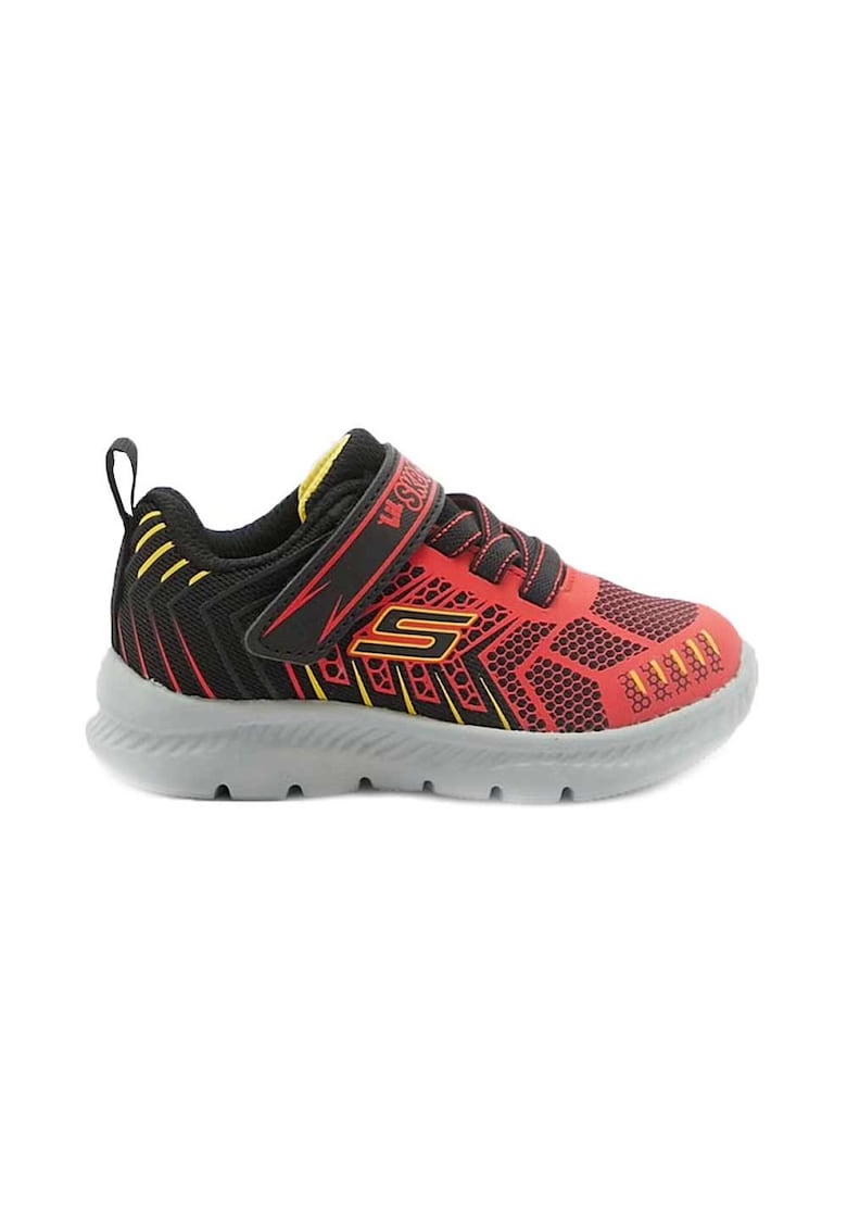 Pantofi sport copii - Comfy Flex 2.0 - design atletic - culoare negru portocaliu - material sintetic si plasa -