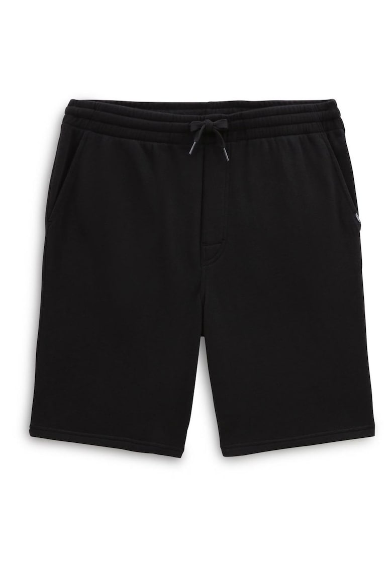Pantaloni scurti Trecker - talie elastica - buzunare laterale - negru - bumbac/poliester