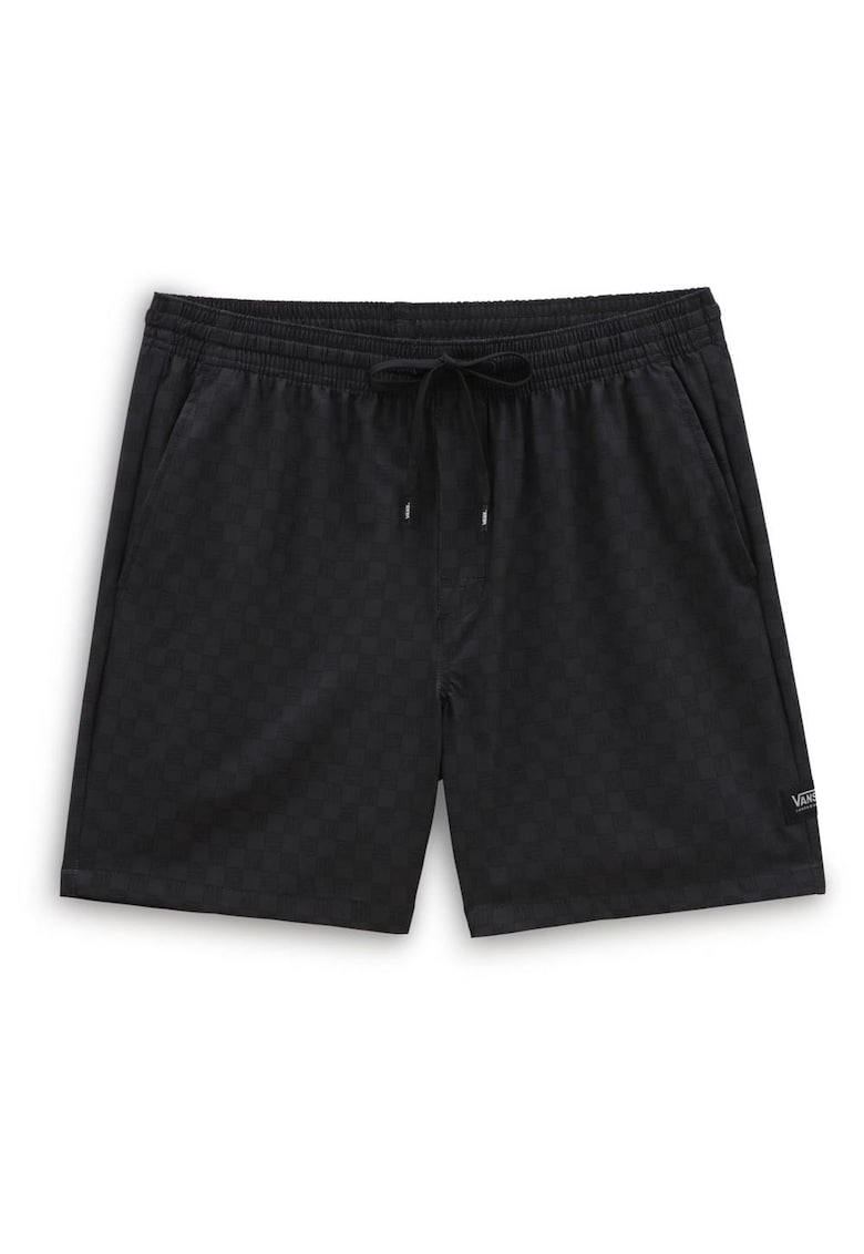 Pantaloni scurti barbati talie elastica - buzunare laterale - negru - poliester -