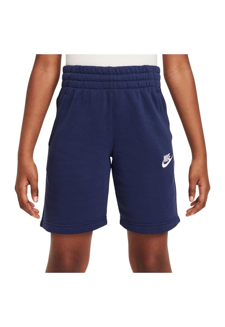 Pantaloni scurti sport copii Sportswear Club - talie elastica - buzunare oblice - albastru - bumbac/poliester