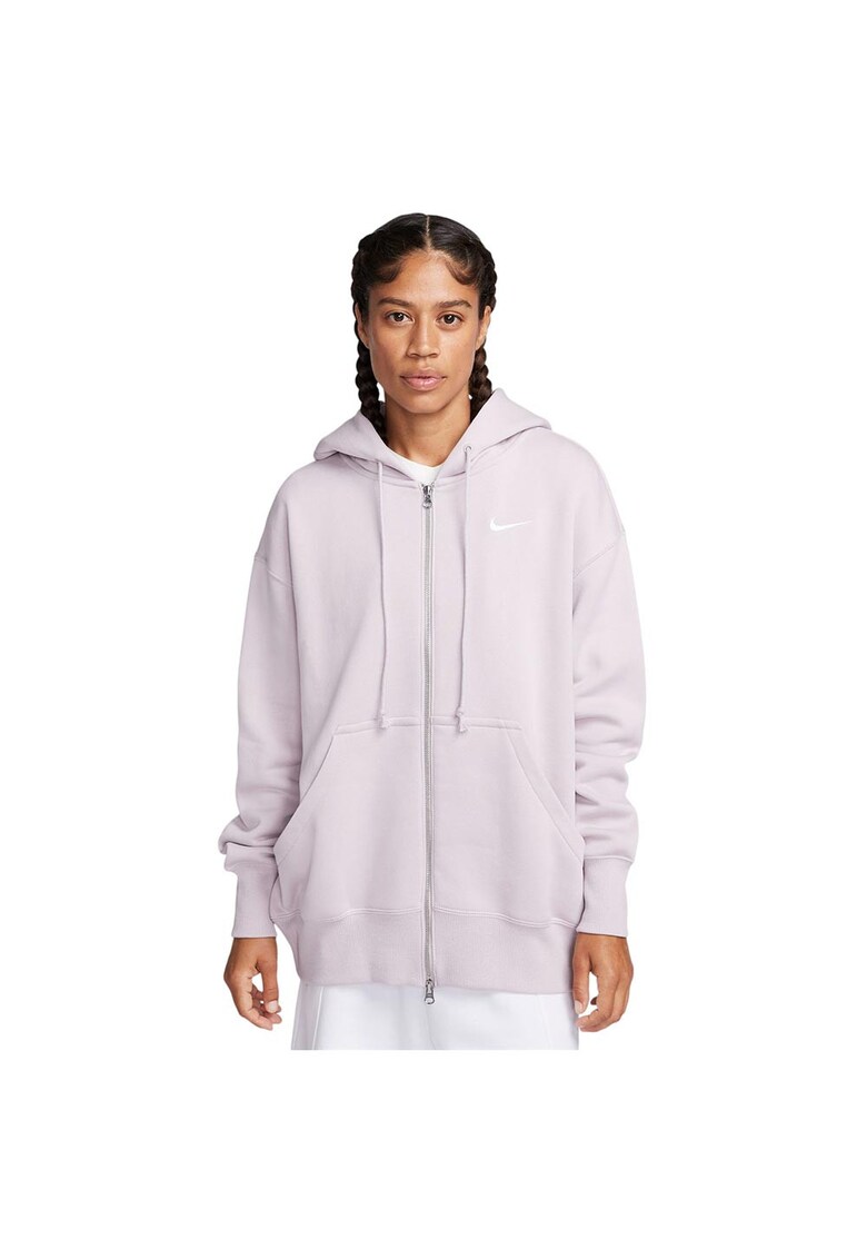 Hanorac sport dama Phoenix Fleece supradimensionat - gluga captusita - buzunar frontal mare - bumbac/poliester - lila