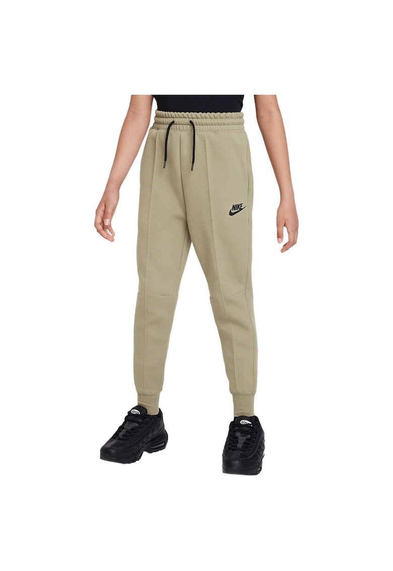 Pantaloni sport Tech Fleece - 2 buzunare - bej - bumbac/poliester -