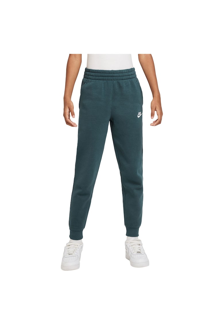 Pantaloni sport copii model Sportswear Club - bumbac - elastic - buzunare - verde -