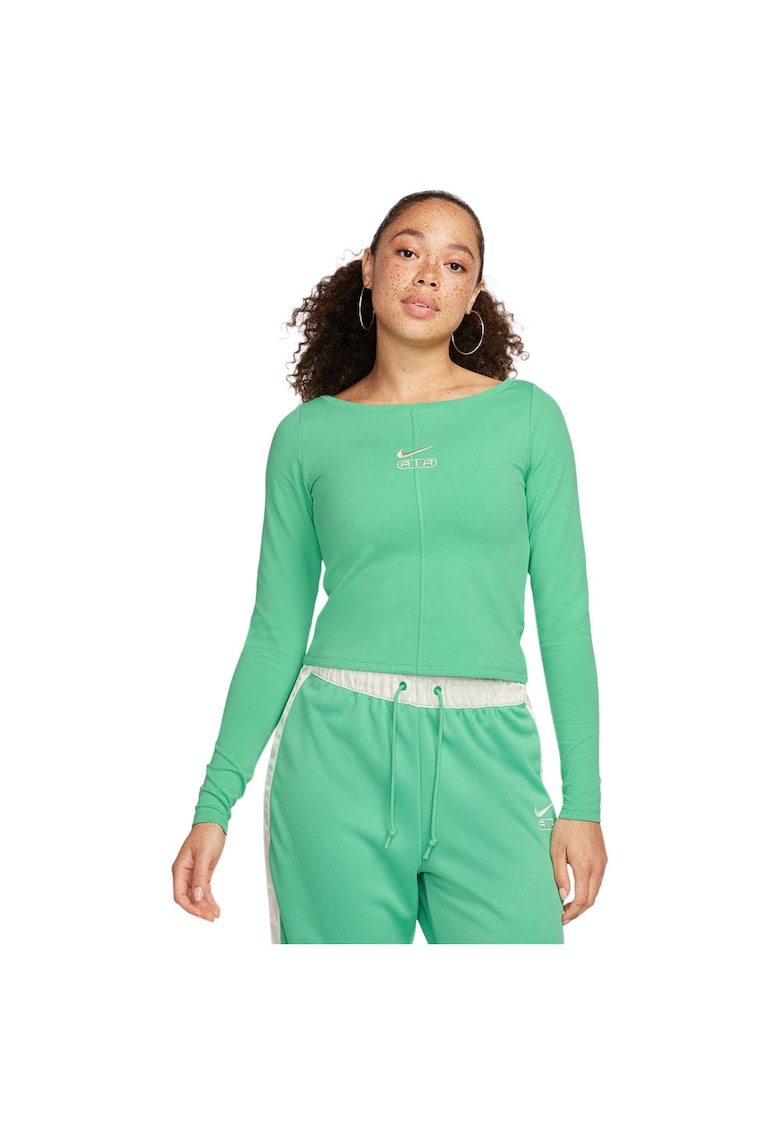 Top sport Air - maneca lunga - verde - bumbac si poliester