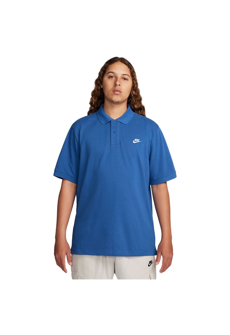 Tricou polo barbati Club - bumbac pique - croiala atletica - guler rabatabil - albastru