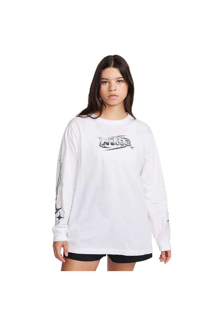 Tricou sport alb - bumbac - croiala larga - umeri cazuti -