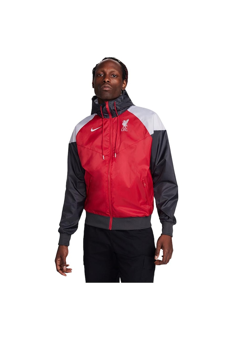 Jacheta sport barbati - Liverpool FC Sport Essentials Windrunner - culoare neagra - material rezistent