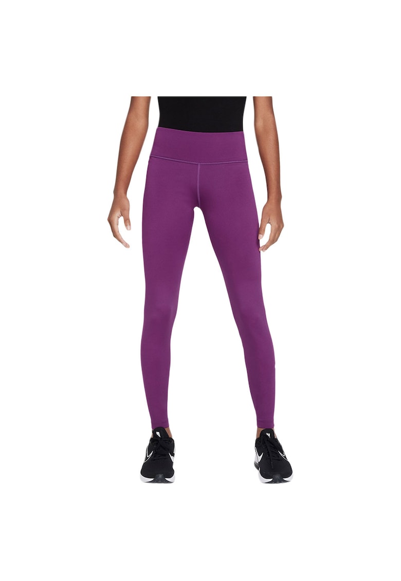 Colanti sport copii - One - Dri-FIT - talie medie - buzunar ascuns - poliester/spandex - mov -