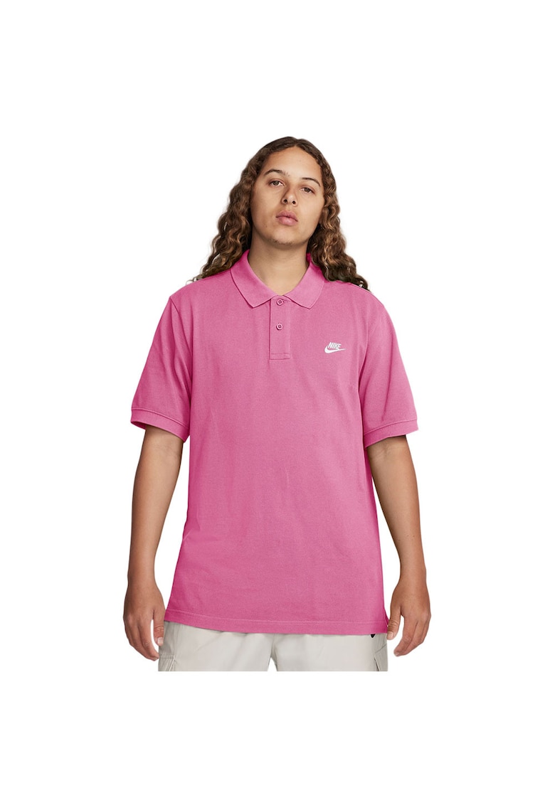 Tricou polo barbati Club - bumbac pique - croiala atletica - guler rabatabil - roz