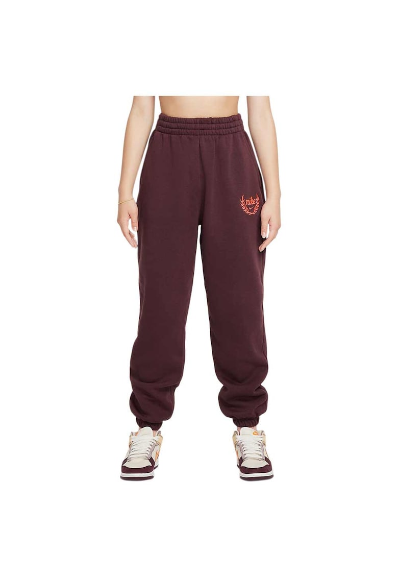 Pantaloni sport model Club - croiala larga - talie elastica - bumbac/poliester - maro