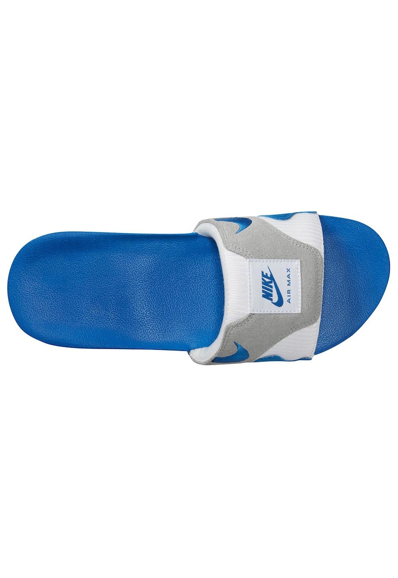 Slapi pentru barbati Air Max - cu talpa din cauciuc - textil/piele - albastru/gri -