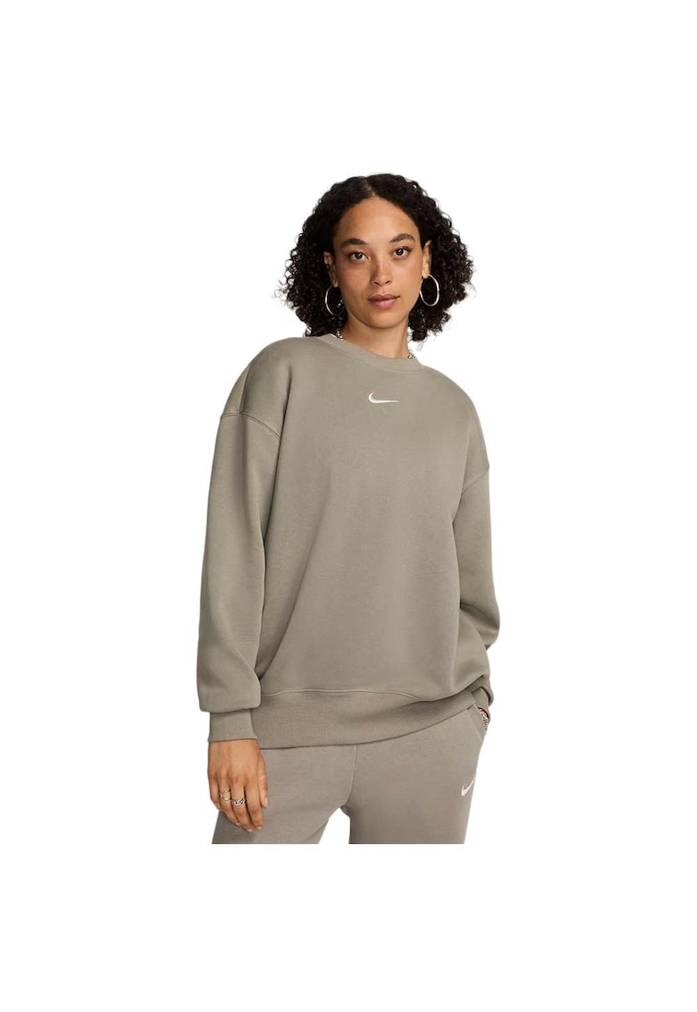 Hanorac sport dama Fleece Style - croiala larga - bumbac - bej